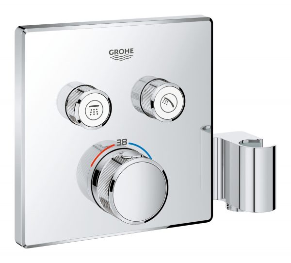 Zdjęcie GROHE Grohtherm SmartControl – podtynkowa bateria termostatyczna do obsługi dwóch wyjść wody ze zintegrowanym przyłączem i uchwytem prysznicowym 29125000