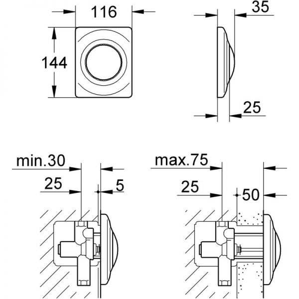 Zdjęcie GROHE Surf – przycisk uruchamiający 37018P00