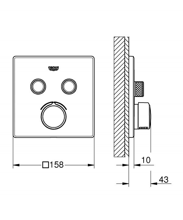 Zdjęcie GROHE SmartControl – bateria podtynkowa do obsługi 2 wyjść wody 29148000