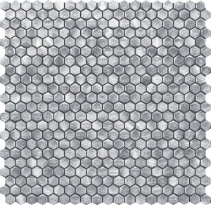 Mozaika ścienna Tubądzin Drops Metal Silver Hex 30x30,2cm MS-01-172-0295-0290-1-014