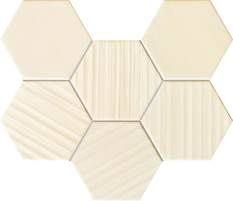 Mozaika ścienna Tubądzin Horizon hex ivory 28,9x22,1cm MS-01-202-0289-0221-1-008