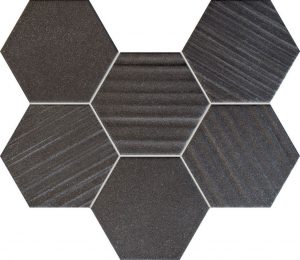 Mozaika ścienna Tubądzin Horizon hex black 28,9x22,1cm MS-01-202-0289-0221-1-013