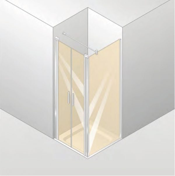 Zdjęcie Drzwi skrzydłowe wahadłowe 4-kątne Huppe Design Elegance do ścianki bocznej 80cm 8E1404.087.322 Anti-plaque