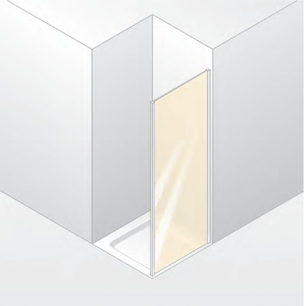 Zdjęcie Ścianka boczna 4-kątna Huppe Design Elegance do drzwi wahadłowych na wymiar 8E1580.087.321