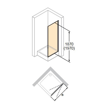 Ścianka boczna ruchoma do drzwi skrzydłowych Huppe Design elegance na wymiar 8E7780.087.321