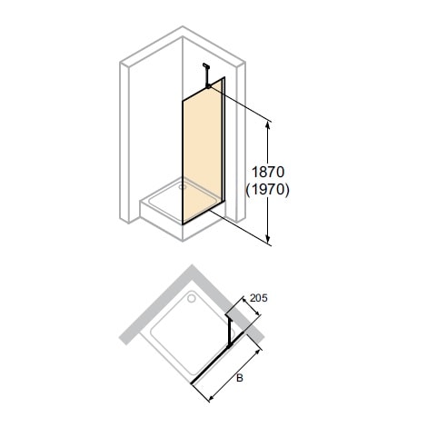 Zdjęcie Ścianka boczna krótka Huppe Design Elegance do drzwi skrzydłowych na wymiar 8P1081.087.322 Anti-plaque