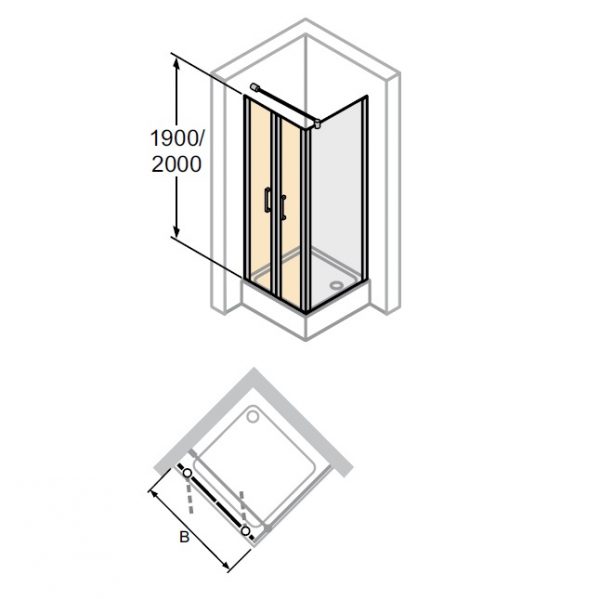 Zdjęcie Drzwi wahadłowe do ścianki bocznej Huppe Classics 2 90cm C23802.069.322 Anti-plaque