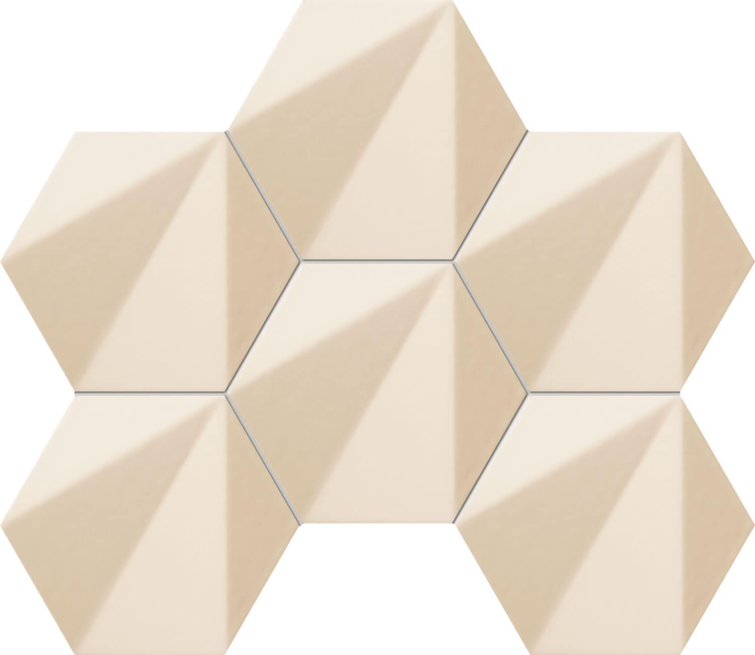 Mozaika ścienna Tubądzin Chenille beige hex 28,9x22,1 cm