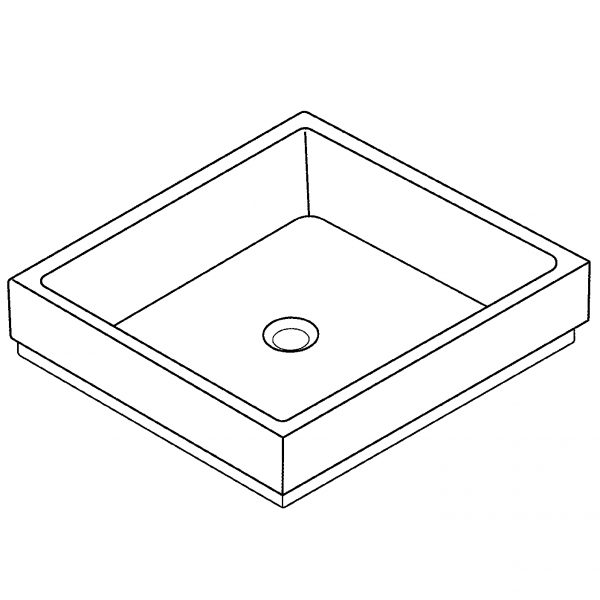 Zdjęcie Zestaw GROHE Cube Ceramic – umywalka nablatowa 3948100H + GROHE Lineare – 2-otworowa bateria umywalkowa Chrom 23444001