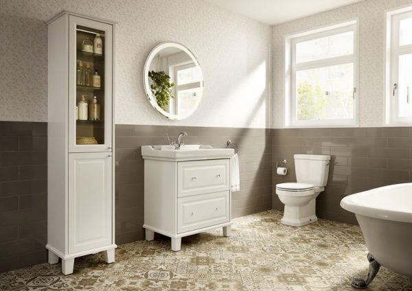 Zdjęcie Zestaw łazienkowy Unik z 2 szufladami Roca Carmen 80×87,5 cm (szafka + umywalka), Biały satynowy A851369415