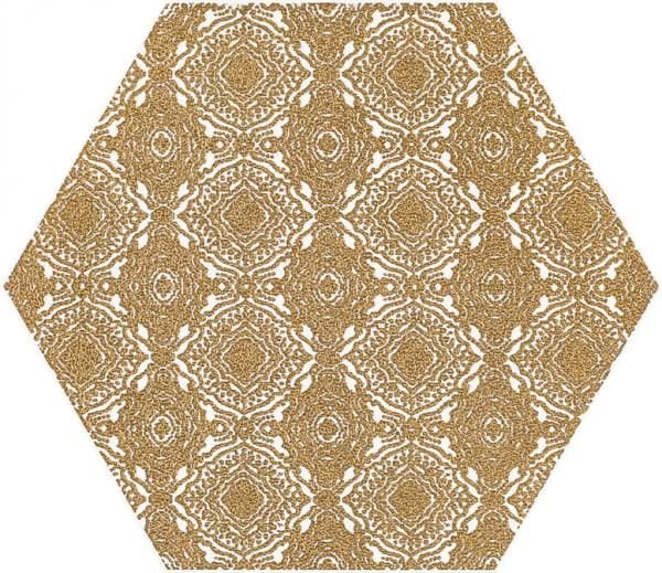 Zdjęcie Paradyż Shiny Lines Gold Heksagon Inserto E 19,8 x 17,1 cm