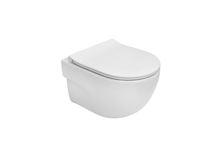 Miska WC podwieszana Compacto Rimless Roca Meridian 36x48 cm  z deską wolnoopadającą SLIM (zestaw) A34H242000