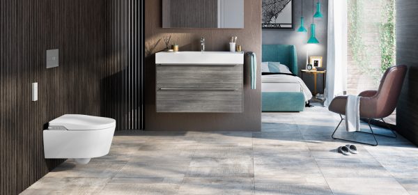 Zdjęcie Toaleta myjąca podwieszana Roca Inspira Rimless zasilanie 230V A803060001 + Stelaż Duplo One Smart 119×47,5 cm A890078020