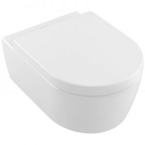 Miska WC wisząca + deska wolnoopadająca Villeroy & Boch Avento Combi-Pack CeramicPlus Weiss Alpin 5656HRR1