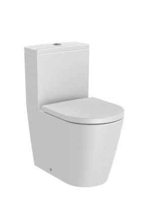 Miska WC do kompaktu Rimless o/podwójny Roca Inspira Round 37,5x60 cm perłowy A342529630