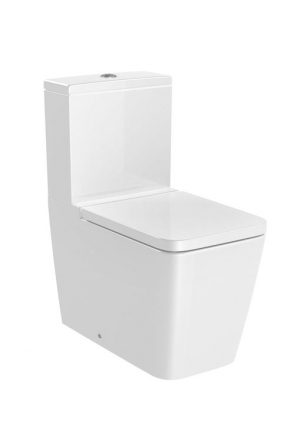 Miska WC do kompaktu Rimless o/podwójny Roca Inspira Square 37,5x64,5 cm biały A342536000