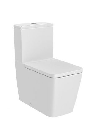 Miska WC do kompaktu Rimless o/podwójny Roca Inspira Square 37,5x64,5 cm biały matowy A342536620