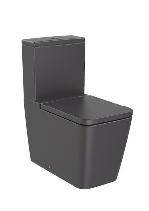 Miska WC do kompaktu Rimless o/podwójny Roca Inspira Square 37,5x64,5 cm onyks A342536640