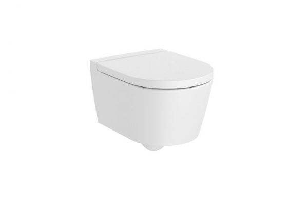 Zdjęcie Miska WC wisząca Roca Inspira Round Rimless Compacto 37×48 cm biały matowy A346528620