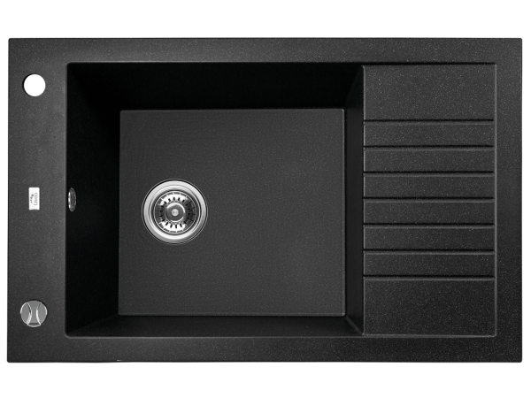 Zdjęcie Zlewozmywak granitowy Laveo Pionier 78×50 cm 1-komorowy czarny SBR_713T