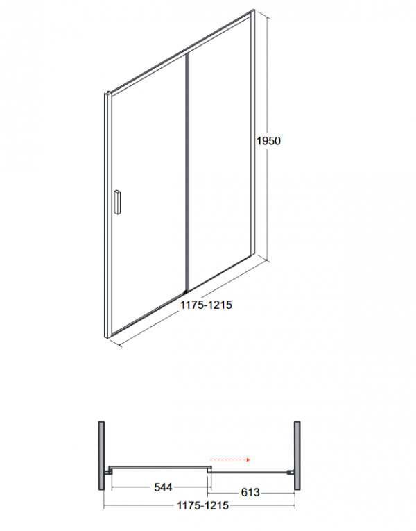 Zdjęcie Drzwi prysznicowe przejrzyste szkło Besco Actis 120×195 cm DA-120