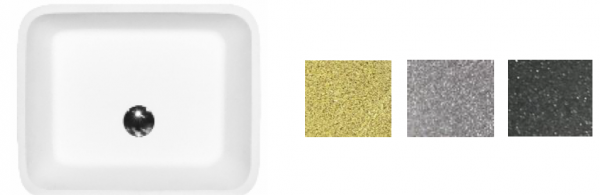 Zdjęcie Umywalka wolnostojąca srebrna Besco Assos S-line Glam 40x50x85 cm srebrnyUMD-AP-WOS