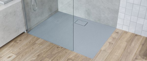 Zdjęcie Brodzik kompozytowy kwadratowy Excellent Lavano Slim 100×100 cm beton BREX.1102.100.100.CON