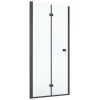 Zdjęcie Drzwi prysznicowe 2 skrzydłowe łamane Roca Capital 90×195 cm czarny mat/szkło przezroczyste MaxiClean AM4509016M