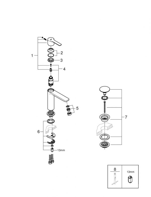 Zdjęcie GROHE Lineare – jednouchwytowa bateria umywalkowa Chrom S 23106001 .