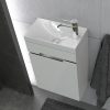 Zdjęcie Zestaw szafka z umywalką 40 cm Oristo Silver Uni 1 drzwi biały połysk  OR33-ZD1D-40-1