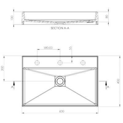 Zdjęcie Zestaw Deante Correo – Konsola łazienkowa stojąca 60x40x77 cm czarny CKC_N60A + Umywalka stawiana na blacie 60×40 cm antracyt grafitowy CQR_TU6S