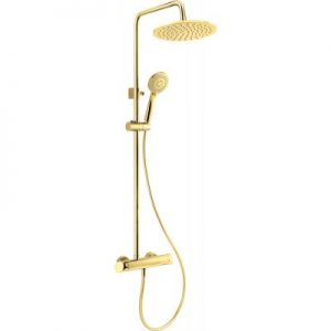 Deante Arnika Gold – zestaw prysznicowy z baterią prysznicową złoty NAC_Z1QK