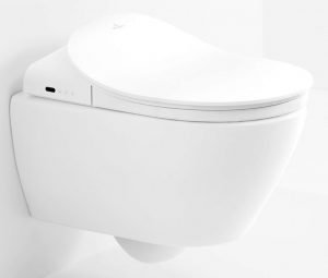 Miska WC wisząca z deską myjącą Villeroy Boch ViClean Ceramicplus DirectFlush V9901900 + V02EL401 + 5614R5R1 (uszczelka wygłuszająca GRATIS)