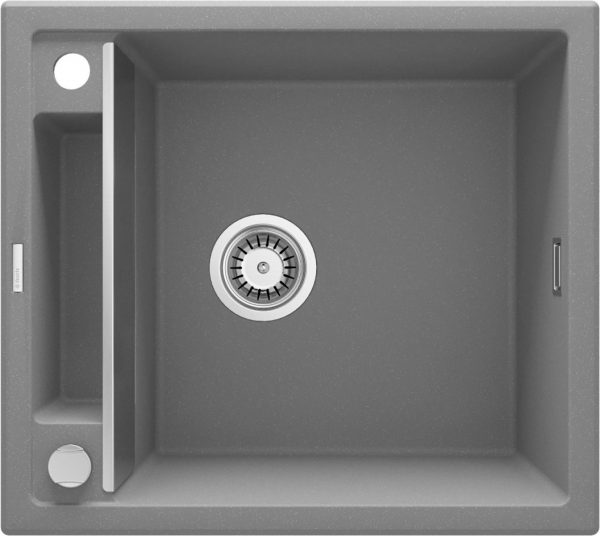 Zdjęcie Zlewozmywak granitowy Deante Magnetic szary 1 560X500X219, 3,5″ + osprzęt space saver ZRM_S103