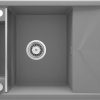 Zdjęcie Zlewozmywak granitowy Deante Magnetic szary 1 Z/KO 640X500X219, 3,5″ + osprzęt space saver ZRM_S11A