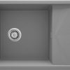 Zdjęcie Zlewozmywak granitowy Deante Magnetic szary 1 z ociekaczem 820X500X219, 3,5″ + osprzęt space saver ZRM_S113