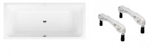 Zestaw - Wanna akrylowa prostokątna Villeroy&Boch Targa Style 170×75 cm biały UBA170FRA2V-01 + nóżki plastikowe U99740000
