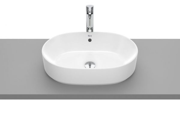 Zdjęcie GAP umywalka nablatowa owalna 55×39 cm bez otworu na baterię, z przelewem Supraglaze® A3270Y1S00