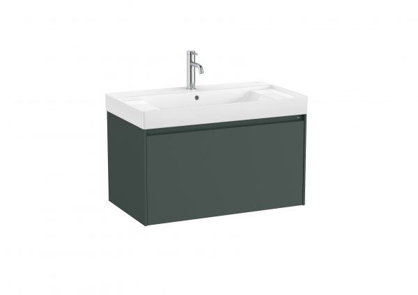 Zdjęcie Roca Ona Zestaw łazienkowy Unik 1 szuflada z centralną umyw. 800mm ciemny zielony mat A851685513