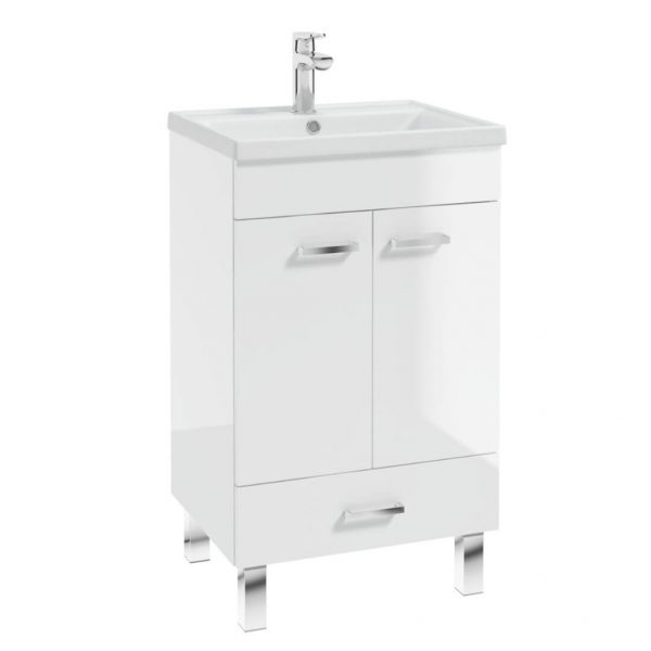Zdjęcie Zestaw łazienkowy szafka+umywalka 80×50 cm Defra NAS Mea biały połysk 207-D-05007+2420