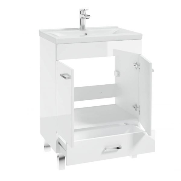 Zdjęcie Zestaw łazienkowy szafka+umywalka 80×60 cm Defra NAS Mea biały połysk 207-D-06001+2422
