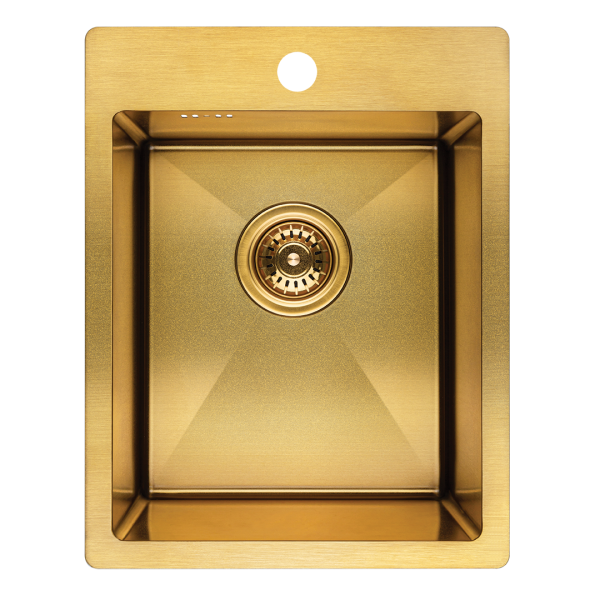 Zdjęcie Zlewozmywak stalowy Laveo Marmara 48×37,5 cm 1-komorowy złoty SAM_G10A