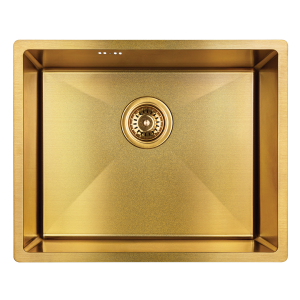 Zlewozmywak stalowy Laveo Marmara 54x44 cm 1-komorowy złoty SAM_G10P