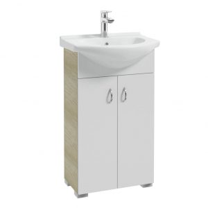 Zestaw łazienkowy szafka+umywalka 80x45 cm Defra NAS Mint biały połysk 190-D-05011+1120