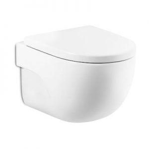 Miska WC podwieszana Roca Meridian Rimless Compacto + deska WC wolnoopadająca A346244000+A8012B2002
