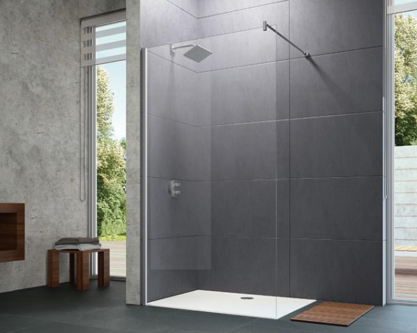 Zdjęcie Ścianka prysznicowa wolnostojąca Huppe Design Pure 110×200 cm Anti-plaque 8P1124.092.322