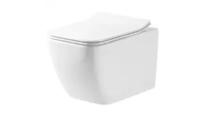 Miska WC podwieszana z deską wolnoopadającą 51x36,5 cm Rea Martin Slim Rimless biały REA-C800
