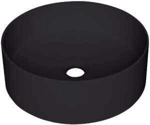 Umywalka okrągła granitowa nablatowa Deante Silia 36x36 cm nero CQS_NU4S