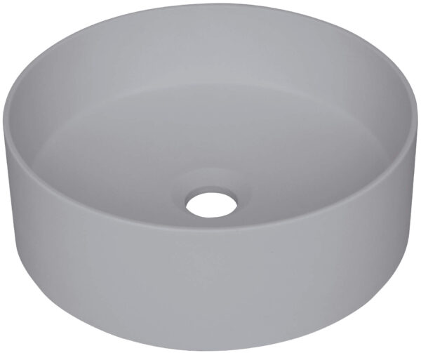 Zdjęcie Umywalka okrągła granitowa nablatowa Deante Silia 36×36 cm szary metalik CQS_SU4S