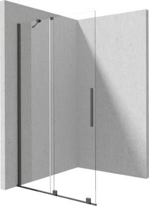 Ścianka prysznicowa walk-in – przesuwna Deante Prizma 90x195 cm titanium KTJ_D39R